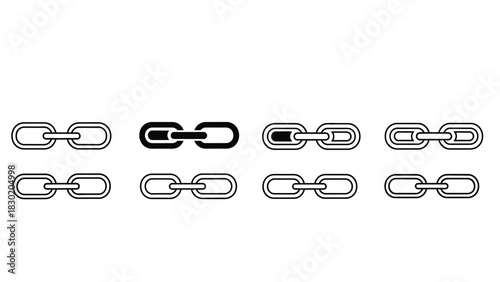 Collection of Various Chain Link Designs for Industrial and Decorative Applications