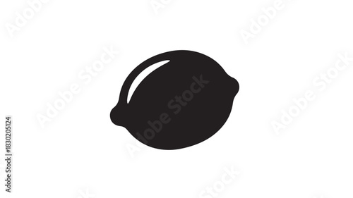 Minimalist lemon icon simple flat vector glyph isolated on white background for app and web design