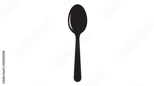 Spoon silhouette simple flat vector design element isolated on white background