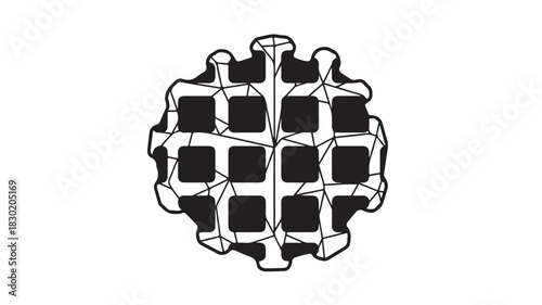 Abstract waffle illustration geometric vector design isolated on white background