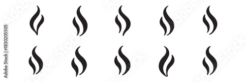 Smoke steam icon vector set, Smoke smell. Vector illustration