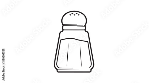 Salt shaker outline icon simple line drawing vector illustration isolated on white background for menu design