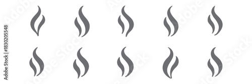 Smoke steam icon vector set, Smoke smell. Vector illustration