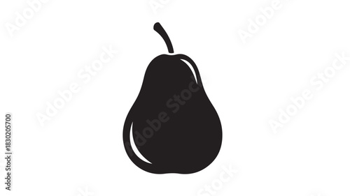 Simple pear silhouette a minimalist vector illustration isolated on white background