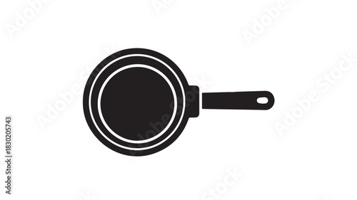 Frying pan icon simple black silhouette vector illustration isolated on white background for cooking concepts and kitchenware design