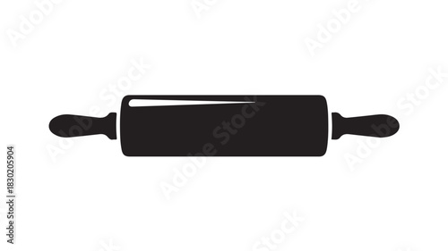 Rolling pin icon simple black silhouette vector illustration for baking and cooking designs isolated on white background