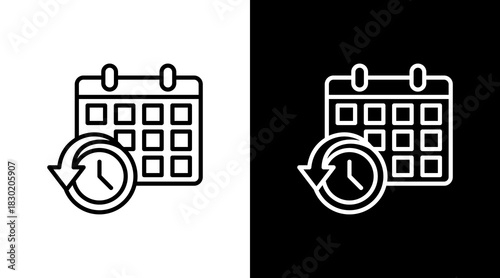 Schedule With Icon Set Design
