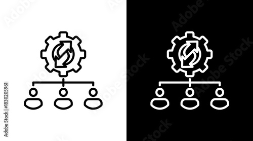 Organizational Development With Icon Set Design