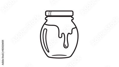 Honey jar line icon simple outline vector illustration for food and product design isolated on white background