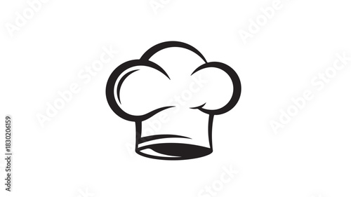 Chef hat vector icon simple black and white illustration for culinary restaurant or cooking related design isolated on white