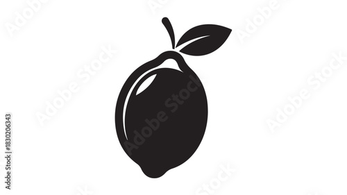 Simple lemon icon minimalist vector illustration of a citrus fruit isolated on a white background