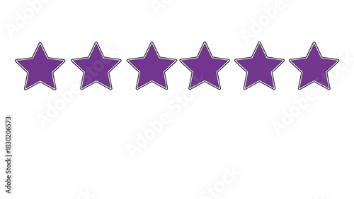 Six purple stars aligned against a white background symbolizing excellence and quality performance