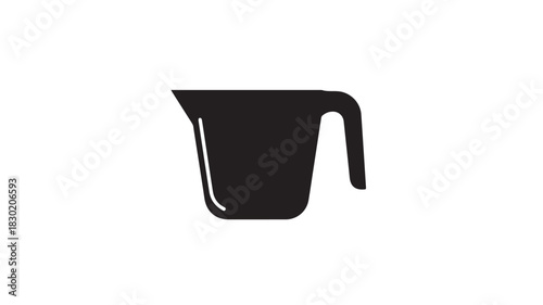 Measuring cup icon simple black glyph vector illustration isolated on white background for cooking and baking applications