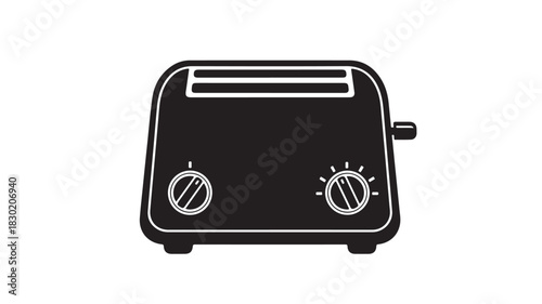 Black toaster icon simple flat vector illustration isolated on white background for web design