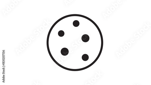 Simple cookie icon round shape with chocolate chips vector illustration for food related designs