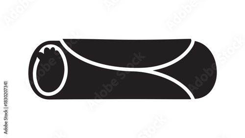 Cannoli icon simple flat vector design traditional Sicilian pastry isolated on white background