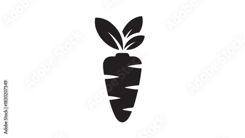 Carrot icon simple flat vector glyph isolated on white background for organic food and healthy lifestyle designs