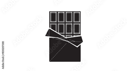 Chocolate bar vector illustration dark dessert snack isolated on white background