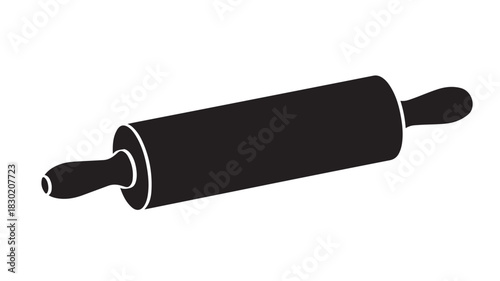 Rolling pin silhouette simple black vector icon for baking and cooking isolated on white background