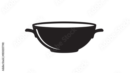 Wok icon simple flat vector illustration of asian cooking pan isolated on white background