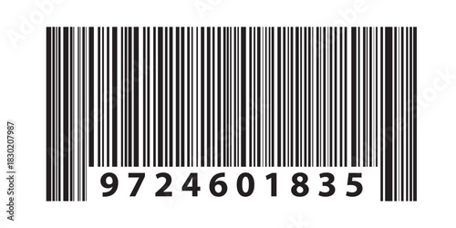 Barcode Icon. Almost black barcode for scanning to check product prices Isolated on white background. EPS 10.