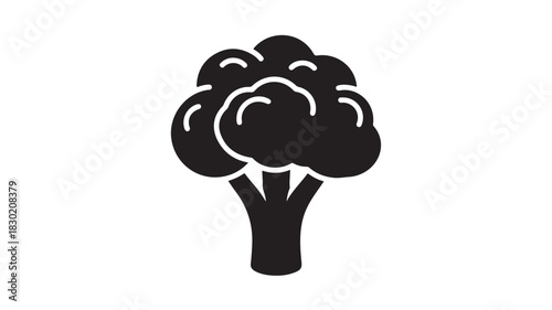 Broccoli icon simple glyph vector illustration isolated on white background for healthy eating and vegetarian concepts