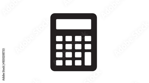 Calculator icon in simple flat style vector illustration for mathematical calculations isolated on white background