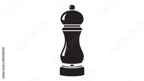 Black pepper mill vector illustration simple flat design isolated on white background for culinary use