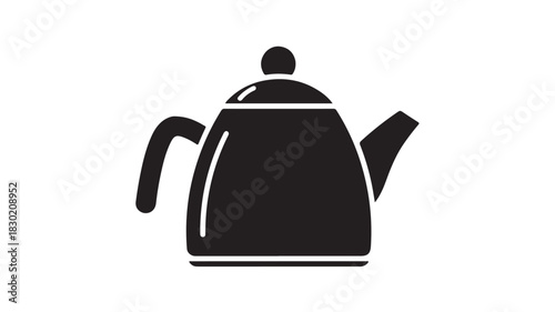 Black teapot icon simple flat vector illustration isolated on white background perfect for cafe or restaurant menu design