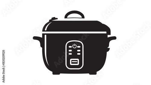 Rice cooker vector icon kitchen appliance illustration simple glyph isolated on white background
