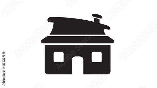 Simple house icon minimalist vector glyph illustration isolated on white background for real estate or construction