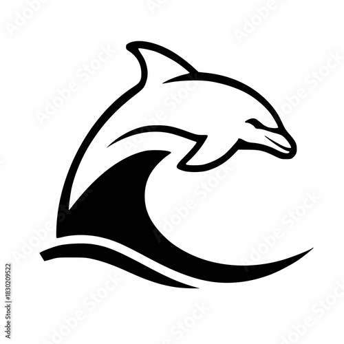 A graceful dolphin dancing with the waves — this stylish vector illustration is ideal for coastal branding, aquatic logos, and nature-inspired visuals.