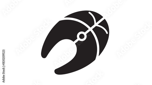Black salmon steak icon simple flat vector glyph design isolated on white background for menu or app design