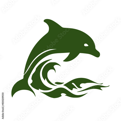 A graceful dolphin dancing with the waves — this stylish vector illustration is ideal for coastal branding, aquatic logos, and nature-inspired visuals.