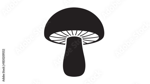 Mushroom vector icon simple flat glyph design isolated on white background for nature and food concepts