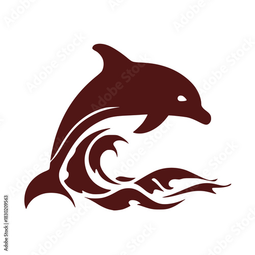 A graceful dolphin dancing with the waves — this stylish vector illustration is ideal for coastal branding, aquatic logos, and nature-inspired visuals.