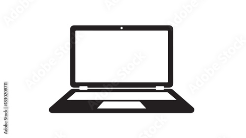 Laptop computer icon simple flat vector illustration isolated on white background for web design and user interface elements
