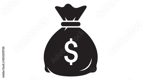 Money bag icon with dollar sign simple flat vector illustration for finance and business isolated on white background