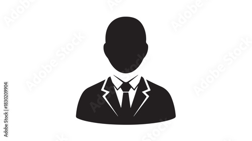 Silhouette of a businessman icon simple flat vector glyph isolated on white background for user interface design