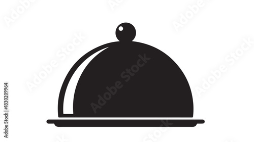 Food platter icon simple black glyph vector illustration isolated on white background for restaurant menu design