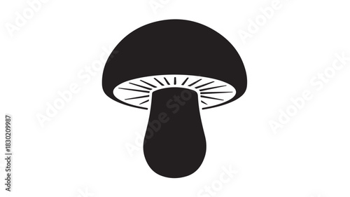 Mushroom vector icon simple flat glyph illustration isolated on white background for nature and food concepts