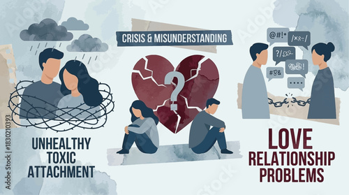 Love relationship problem concept illustration