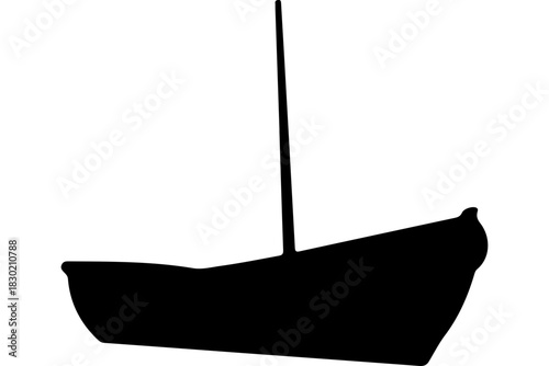 Sailing adventures await with this sleek sailboat silhouette, perfect for nautical designs, travel posters, and sea-themed branding. Coastal charm!