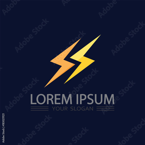Thunderbolt Power Icon Showing Strong Lightning Impact for Premium Company Branding