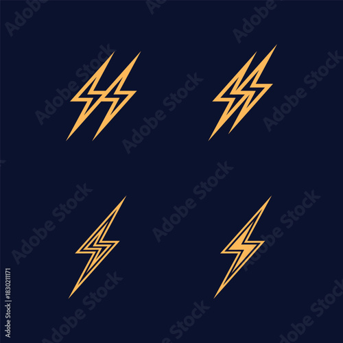 Electric Lightning Symbol Logo Reflecting Strong Power Identity for Energy Sector Businesses