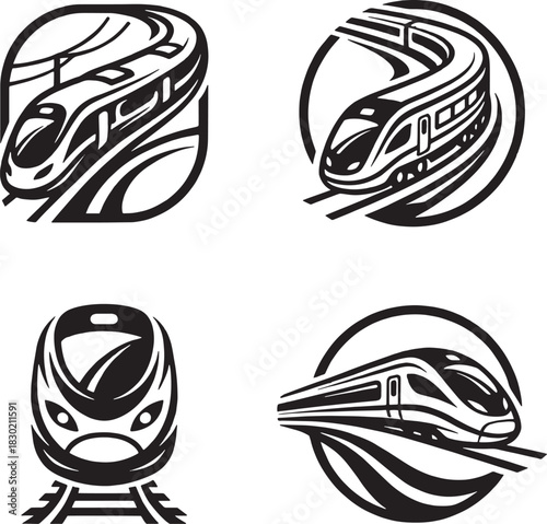 Set of Commuter Train Logo