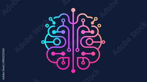 Abstract brain symbol modern design representing technology and intelligence