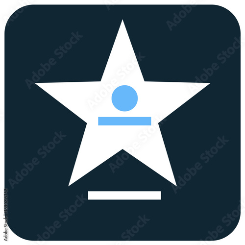 Walk of Fame Icon Vector Ideal for celebrity, entertainment, awards, and Hollywood graphics. Symbolizes fame, recognition, achievement, and stardom.