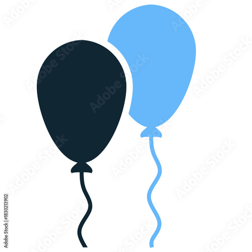 Balloons Icon Vector Ideal for celebration, party, childhood, and festive event graphics. Symbolizes joy, festivity, birthday, and lightheartedness.
