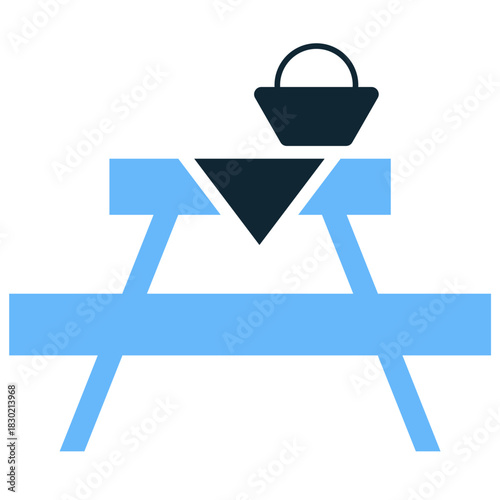Picnic Icon Vector Ideal for outdoor leisure, summer food, and relaxation graphics. Symbolizes outdoor dining, simple pleasure, and leisure time.